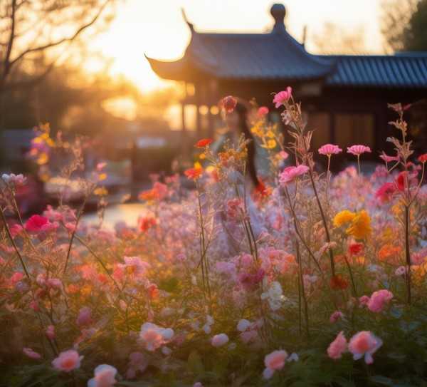 千古柔情谱花韵，女性婉约美如画,花，一曲流传千古的柔情歌谱，诠释女性的婉约之美,旋律,永恒,岁月,第1张